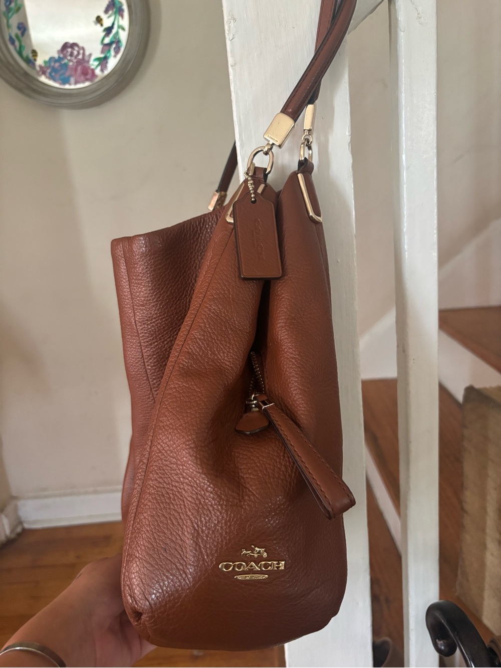 Coach Brown Pebbled Leather Shoulder Hobo - Picture 2 of 8